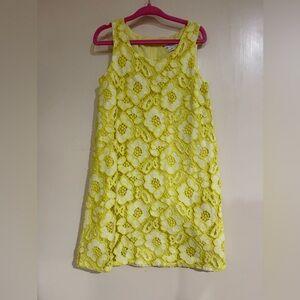 Floral Lace Kids Dress - Bright Yellow size 6